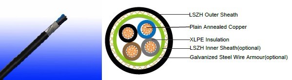 600/1000V XLPE Insulated, LSZH Sheathed, Armoured Power Cables ((2-4cores)