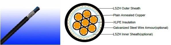 600/1000V XLPE Insulated, LSZH Sheathed, Armoured Power Cables ((multicore)